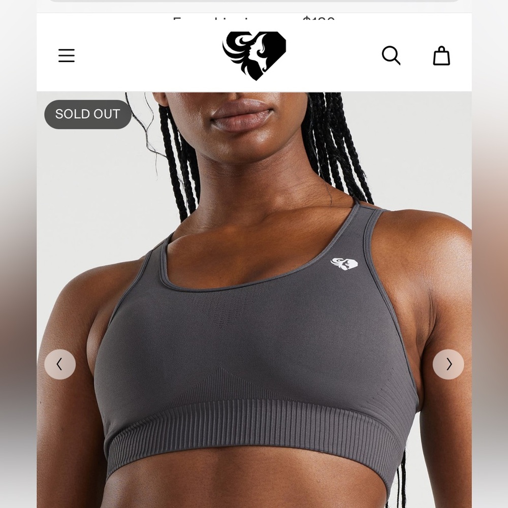 Women’s Best Gray Power Sports Bra -XS